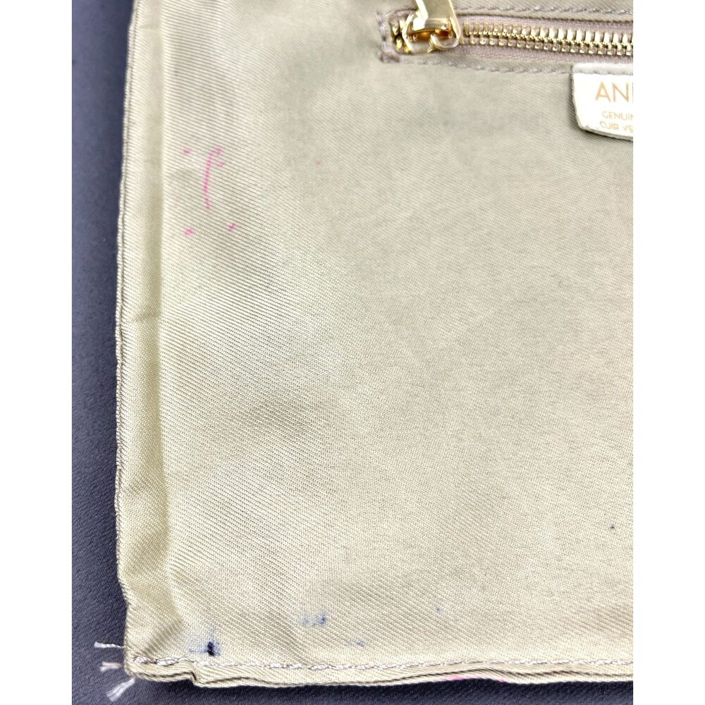 Anna Paola Italian Leather Woven Crossbody Purse Cream 11 X 7.5 - Picture 6 of 15
